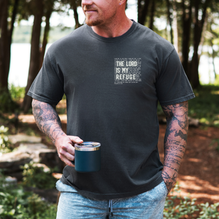 In the Lord I Take Refuge Psalm 61 Comfort Colors T-shirt - Front Only Pocket Design - March 2026 Collection