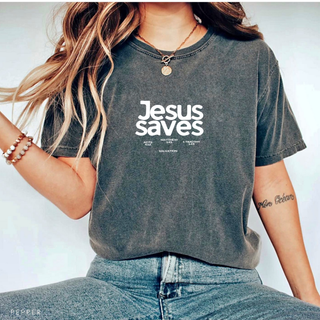 Jesus Saves Salvation Christian Crewneck T-Shirt Apparel