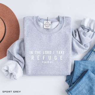 In the Lord I Take Refuge Psalm 61 Crewneck Sweatshirt - March 2026 Collection - Front Only