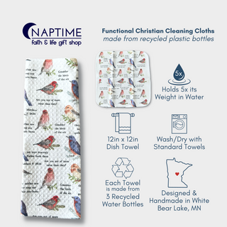 Consider the Birds Christian Microfiber Waffle Weave Kitchen, Cleaning, Dish and Hand Towel 12"x12"