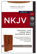 NKJV Personal-Size Large-Print Reference Bible, Comfort Print--soft leather-look, brown (red letter)