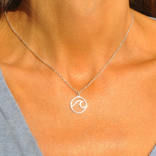 "Peace Be Still" Sterling Silver Wave Bible Reference Necklace