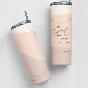 In Christ Alone My Hope Is Found Christian Hymn Stainless Steel Double-Wall Vacuum Sealed Insulated 20oz. Travel Tumbler With Straw For Hot or Cold Beverages
