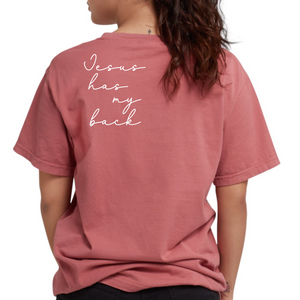 Jesus Has My Back Comfort Wash Heavyweight Christian T-Shirt