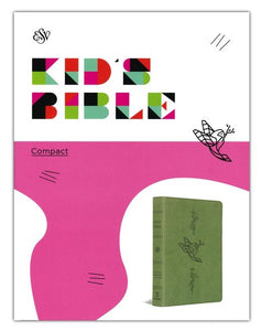 ESV Compact Kid's Bible--soft leather-look, green with bird of the air design