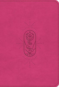 ESV Kid's Compact Bible--soft leather-look, berry with true vine design