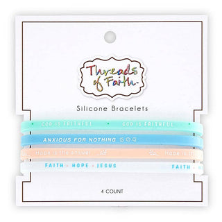 Silicone Bracelet - God Is Faithful - 4pc
