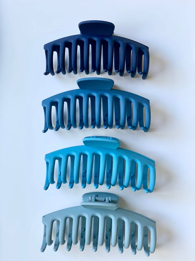 Large Blue Hair Clips Claw