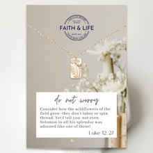 "Consider The Wildflowers" Dainty 14k Gold Inspirational Bible Verse Necklace