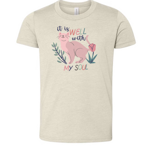 It Is Well With My Soul Cute Cat Toddler and Youth T-Shirt