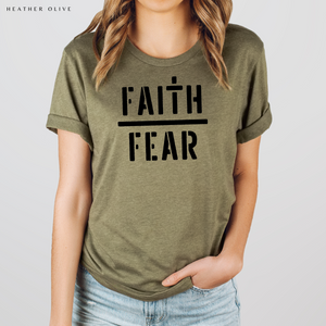 Faith Over Fear Camo T Shirt - Naptime Faithwear