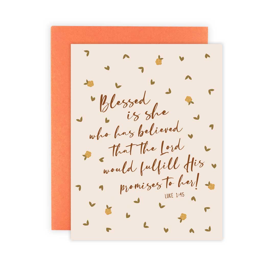 Blessed is She Flowers Greeting Card