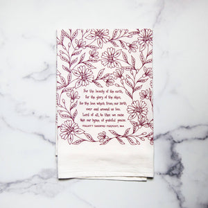 For the Beauty of the Earth Hymn Tea Towel