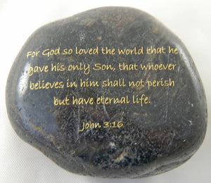 Scripture Stone - For God so loved the world...John 3:16
