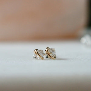 Sterling Silver Dainty Herkimer Diamond Earrings