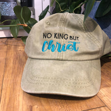 No King But Christ Distressed Embroidered Hats