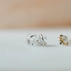 Sterling Silver Dainty Herkimer Diamond Earrings